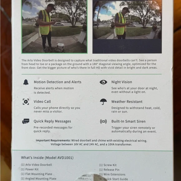 Wired Video Doorbell - Black and White - Picture 5 of 9